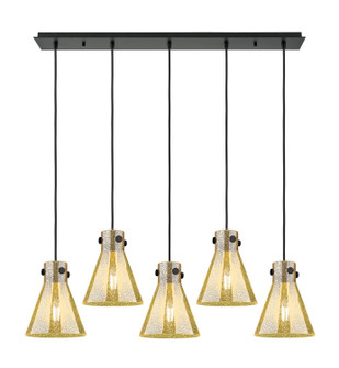 Downtown Urban Five Light Linear Pendant in Matte Black (405|1254101PSBKG4118ME)