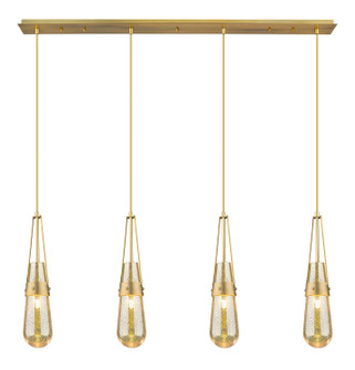 Downtown Urban Four Light Linear Pendant in Brushed Brass (405|1244521PBBG4524ME)