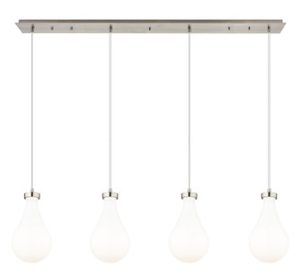 Downtown Urban Four Light Linear Pendant in Brushed Satin Nickel (405|1244511PSNG4517GWH)