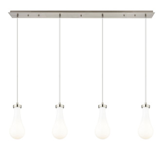 Downtown Urban Four Light Linear Pendant in Brushed Satin Nickel (405|1244511PSNG4515GWH)