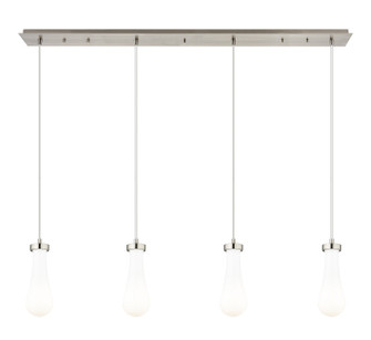 Downtown Urban Four Light Linear Pendant in Brushed Satin Nickel (405|1244511PSNG4514GWH)