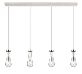 Downtown Urban Four Light Linear Pendant in Polished Nickel (405|1244511PPNG4514CL)