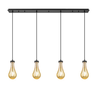 Downtown Urban Four Light Linear Pendant in Matte Black (405|1244511PBKG4515ME)