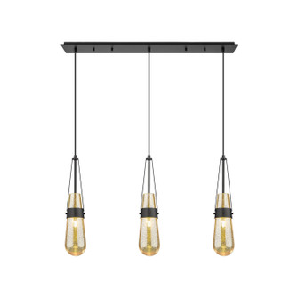 Downtown Urban Three Light Linear Pendant in Matte Black (405|1234521PBKG4524ME)