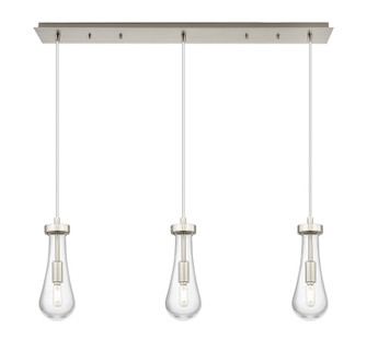 Downtown Urban Three Light Linear Pendant in Brushed Satin Nickel (405|1234511PSNG4514CL)