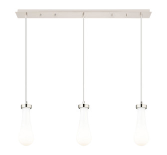 Downtown Urban Three Light Linear Pendant in Brushed Polished Nickel (405|1234511PPNG4514GWH)