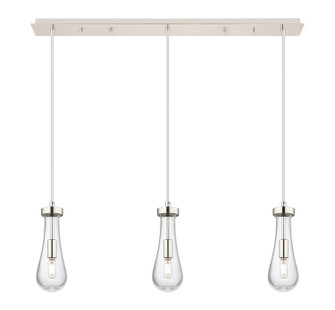 Downtown Urban Three Light Linear Pendant in Polished Nickel (405|1234511PPNG4514CL)