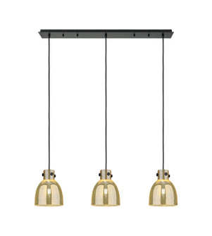 Downtown Urban Three Light Linear Pendant in Matte Black (405|1234101PSBKG4128ME)