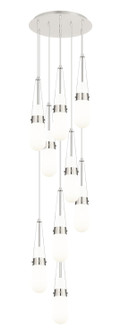 Downtown Urban Nine Light Pendant in Polished Nickel (405|1194521PPNG4524GWH)