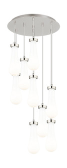 Downtown Urban Nine Light Pendant in Brushed Polished Nickel (405|1194511PPNG4514GWH)