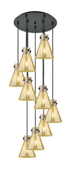 Downtown Urban Nine Light Pendant in Matte Black (405|1194101PSBKG4118ME)