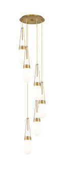 Downtown Urban Six Light Pendant in Brushed Brass (405|1164521PBBG4524GWH)