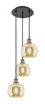 Ballston Three Light Pendant in Black Antique Brass (405|113B3PBABG1288)