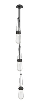 Downtown Urban Three Light Pendant in Matte Black (405|1034521PBKG4524SDY)