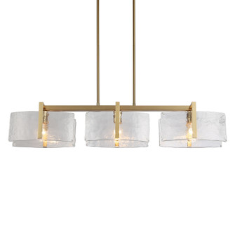 Aenon Three Light Linear Pendant in Brushed Champagne Brass (62|3164LPBCBHWG)
