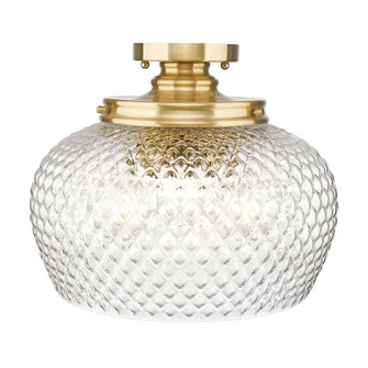 Adeline Three Light Semi-Flush Mount in Modern Brushed Gold (62|10883SFMBGCLR)