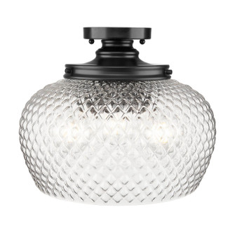 Adeline Three Light Semi-Flush Mount in Matte Black (62|10883SFBLKCLR)