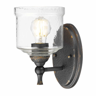 Keating One Light Wall Sconce in Antique Black Iron (62|08061WABIHWG)