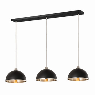 Landry Three Light Pendant in Matte Black + Brushed Nickel (224|1004P143LMBBN)