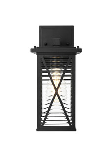 Jada One Light Outdoor Wall Sconce in Black and Clear (173|OD607W12BK)