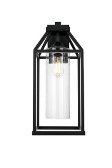 Zora One Light Outdoor Wall Sconce in Black and Clear (173|OD606W24BK)