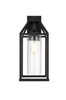 Zora One Light Outdoor Wall Sconce in Black and Clear (173|OD606W19BK)