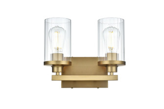 Thane Two Light Wall Sconce in Satin Gold and Clear (173|LD7316W12SG)