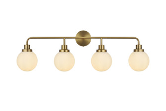 Hanson Four Light Wall Sconce in Satin Gold and Opal White (173|LD7036W38SG)