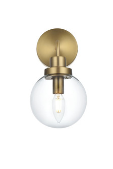 Hanson One Light Wall Sconce in Satin Gold and Clear (173|LD7031W8SG)