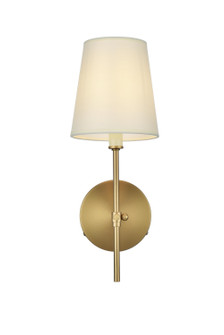 Mel One Light Wall Sconce in Satin Gold and White (173|LD6004W6SG)
