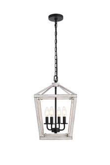 Gage Four Light Pendant in Weathered White and Black (173|LD511H20WG)
