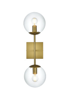 Neri Two Light Wall Sconce in Satin Gold and Clear (173|LD2357SG)