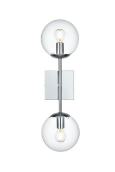 Neri Two Light Wall Sconce in Chrome and Clear (173|LD2357C)