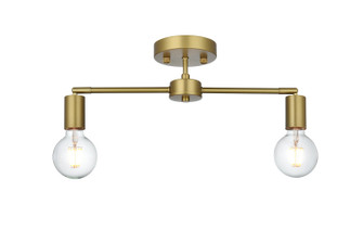 Zane Two Light Flush Mount in Satin Gold (173|LD2348SG) Zane Two Light Flush Mount in Satin Gold (173|LD2348SG)