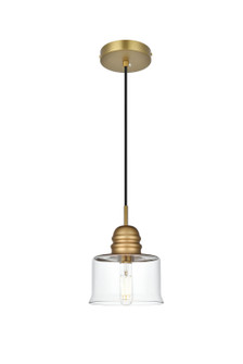 Kenna One Light Pendant in Satin Gold and Clear (173|LD2253SG)