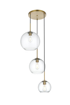 Baxter Three Light Pendant in Satin Gold and Clear (173|LD2218SG)