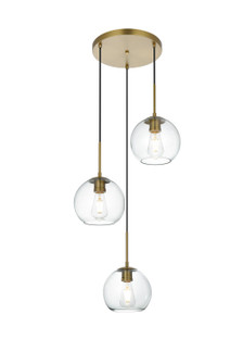 Baxter Three Light Flush Mount in Satin Gold and Clear (173|LD2208SG)
