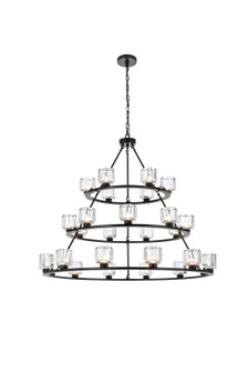 Cadence 27 Light Chandelier in Black and Clear (173|5100L348BK)