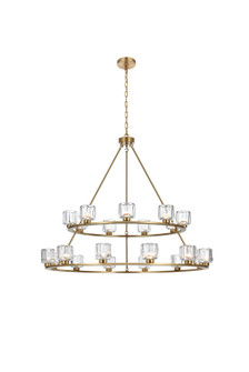 Cadence 21 Light Chandelier in Satin Gold and Clear (173|5100L248SG)