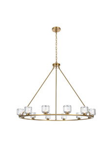 Cadence 12 Light Chandelier in Satin Gold and Clear (173|5100D48SG)