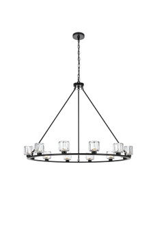 Cadence 12 Light Chandelier in Black and Clear (173|5100D48BK)