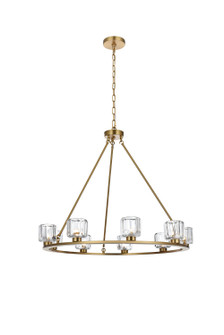 Cadence Nine Light Chandelier in Satin Gold and Clear (173|5100D36SG)
