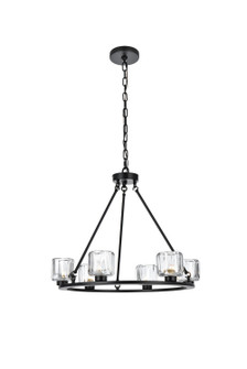 Cadence Six Light Chandelier in Black and Clear (173|5100D26BK)