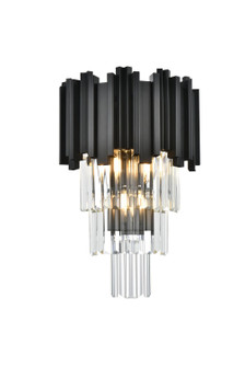 Willow Three Light Wall Sconce in Black and Clear (173|3400W12BK)