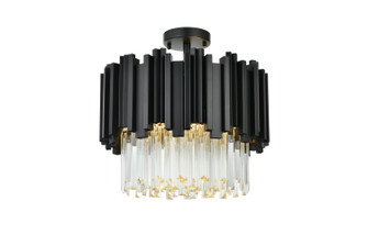 Willow Four Light Flush Mount in Black and Clear (173|3400F16BK)