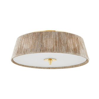 George Three Light Semi Flush Mount in Aged Brass (70|CB9518AGB)