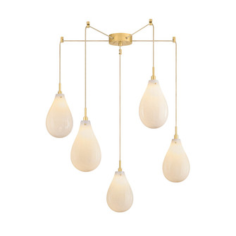 Ironwood Five Light Chandelier in Aged Brass (70|3905AGB)