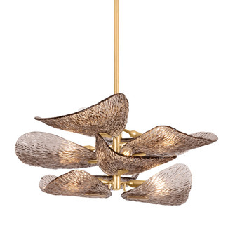 Cardiff Eight Light Semi Flush Mount in Vintage Gold Leaf (68|51508VGL)