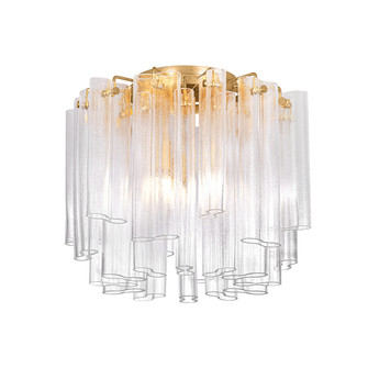 Varenna Three Light Semi Flush Mount in Vintage Gold Leaf (68|50220VGL)