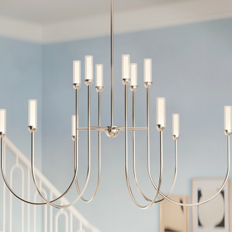 Moraine LED Chandelier in Polished Nickel (12|52758PNLED)